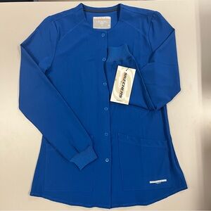 NWT Skechers Royal Blue Button-Up Scrub Jacket Multiple Sizes